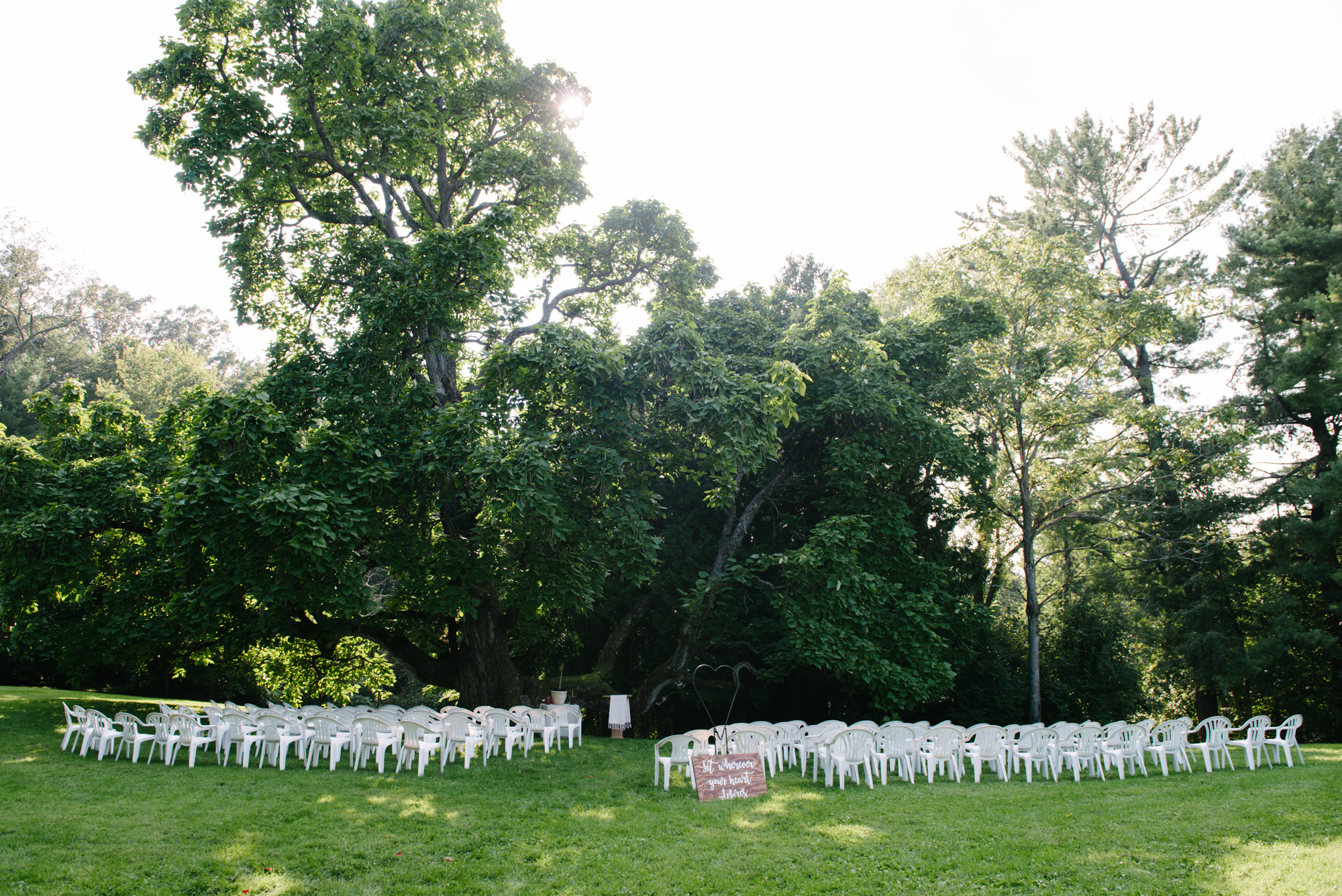 Wedding ceremony site at the Hilltop in Spring Green, WI