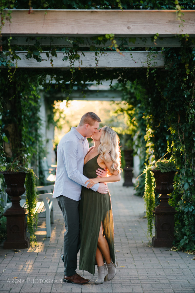 Sunset engagement session at Allen centennial gardens in Madison, WI