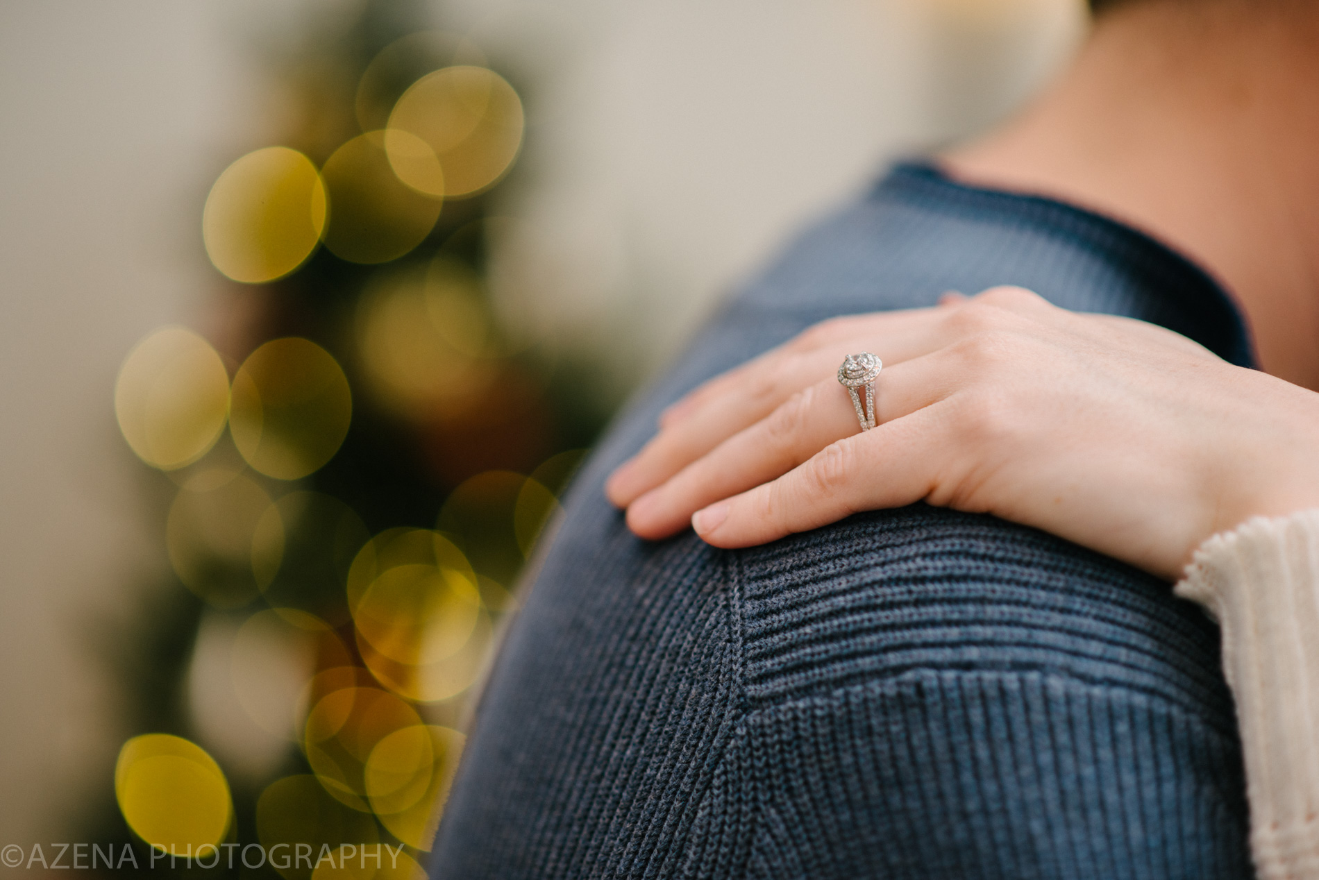engagement session at the Edgewater in Madison WI at Christmas