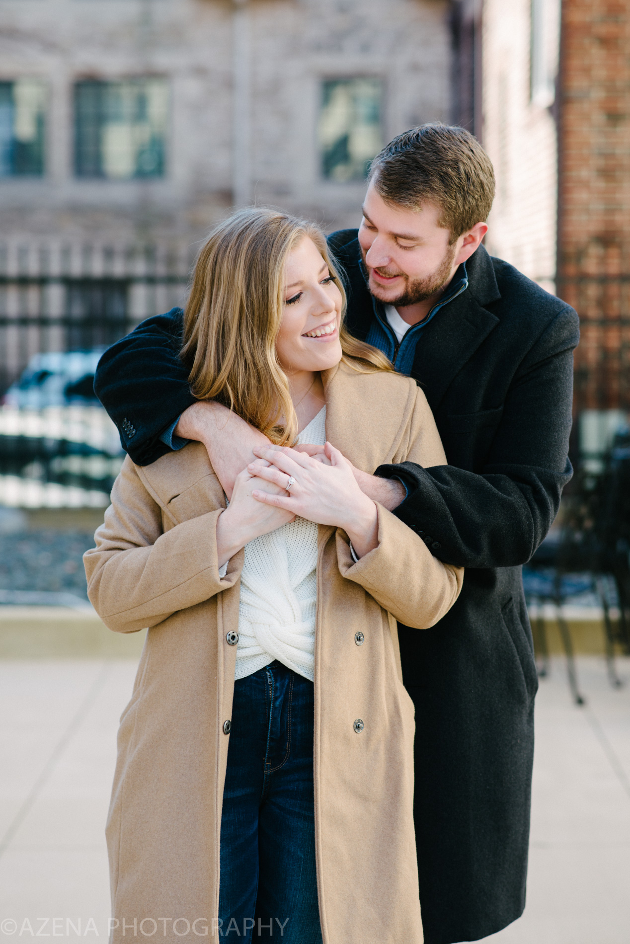 Winter engagement session at the Edgewater in Madison, WI