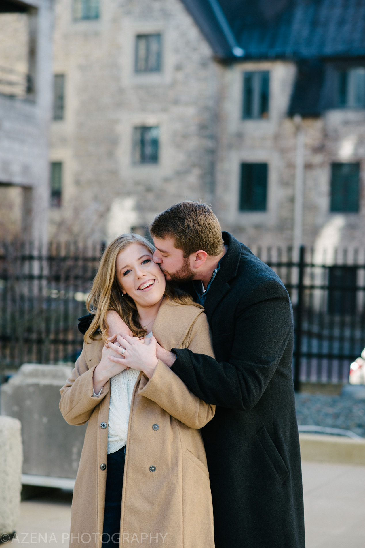 Winter engagement session at the Edgewater in Madison, WI