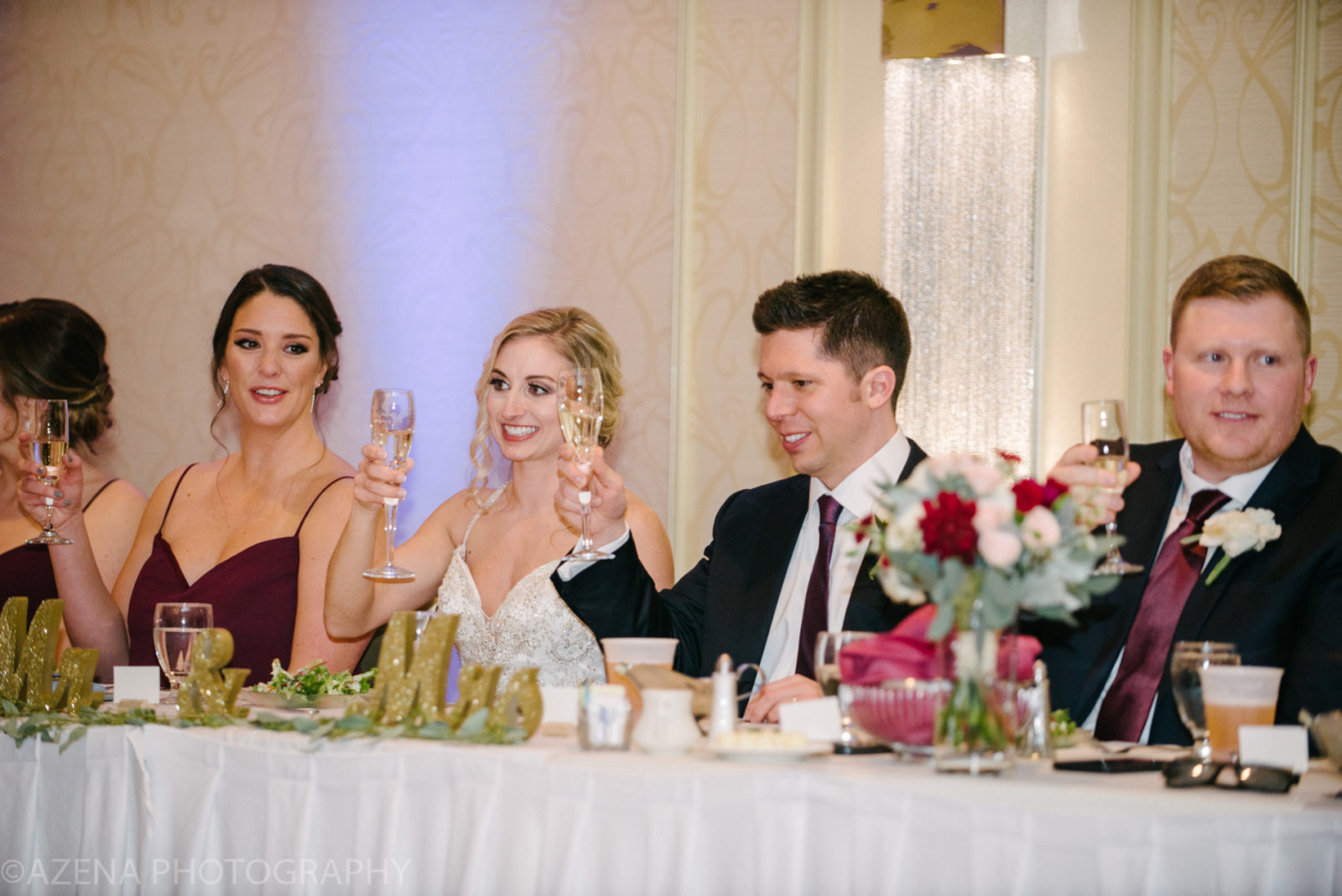 Bride and groom at head table