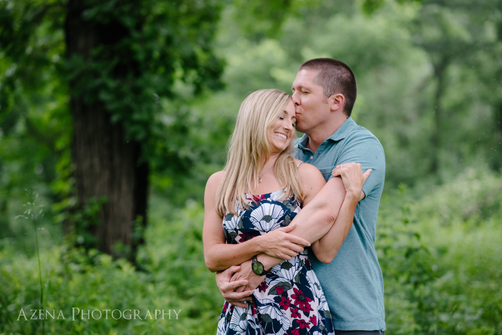 Summer engagement session. A lovely kiss.