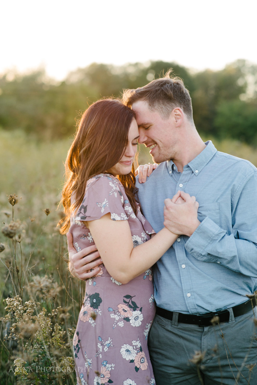 engagement session at sunset in madison wisconsin