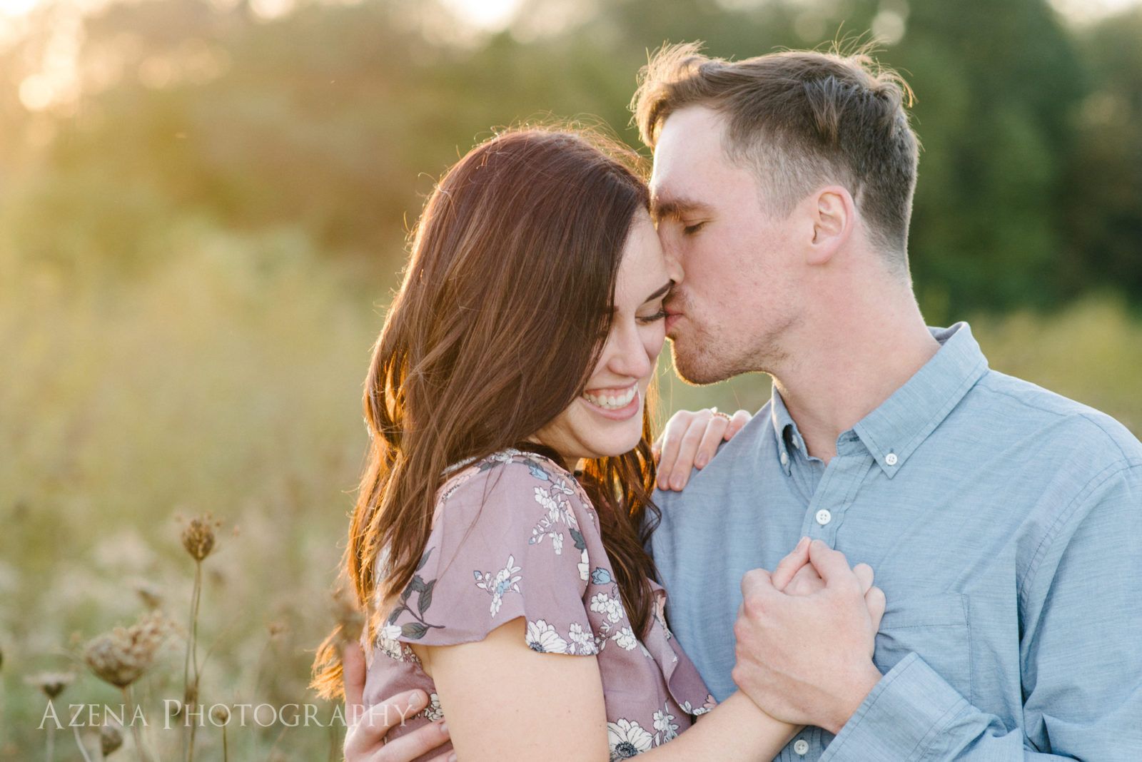 engagement session at sunset in madison, wisconsin