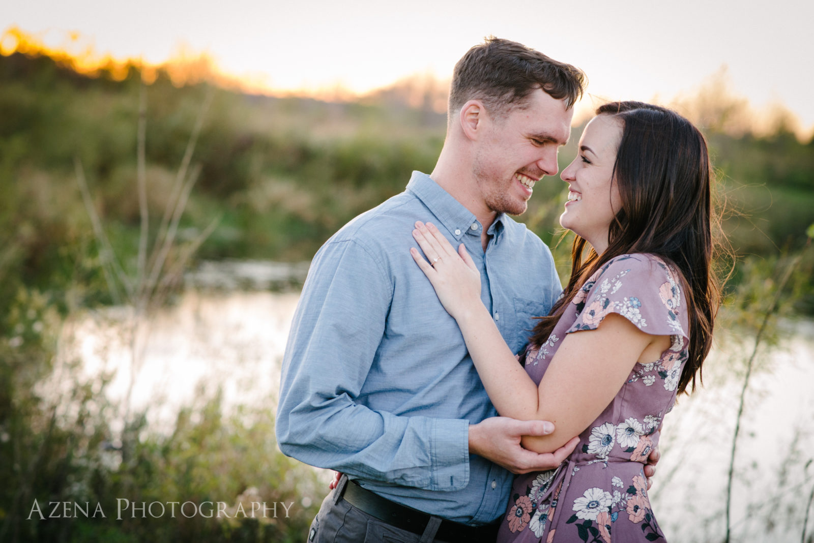 engagement session at sunset in madison wisconsin