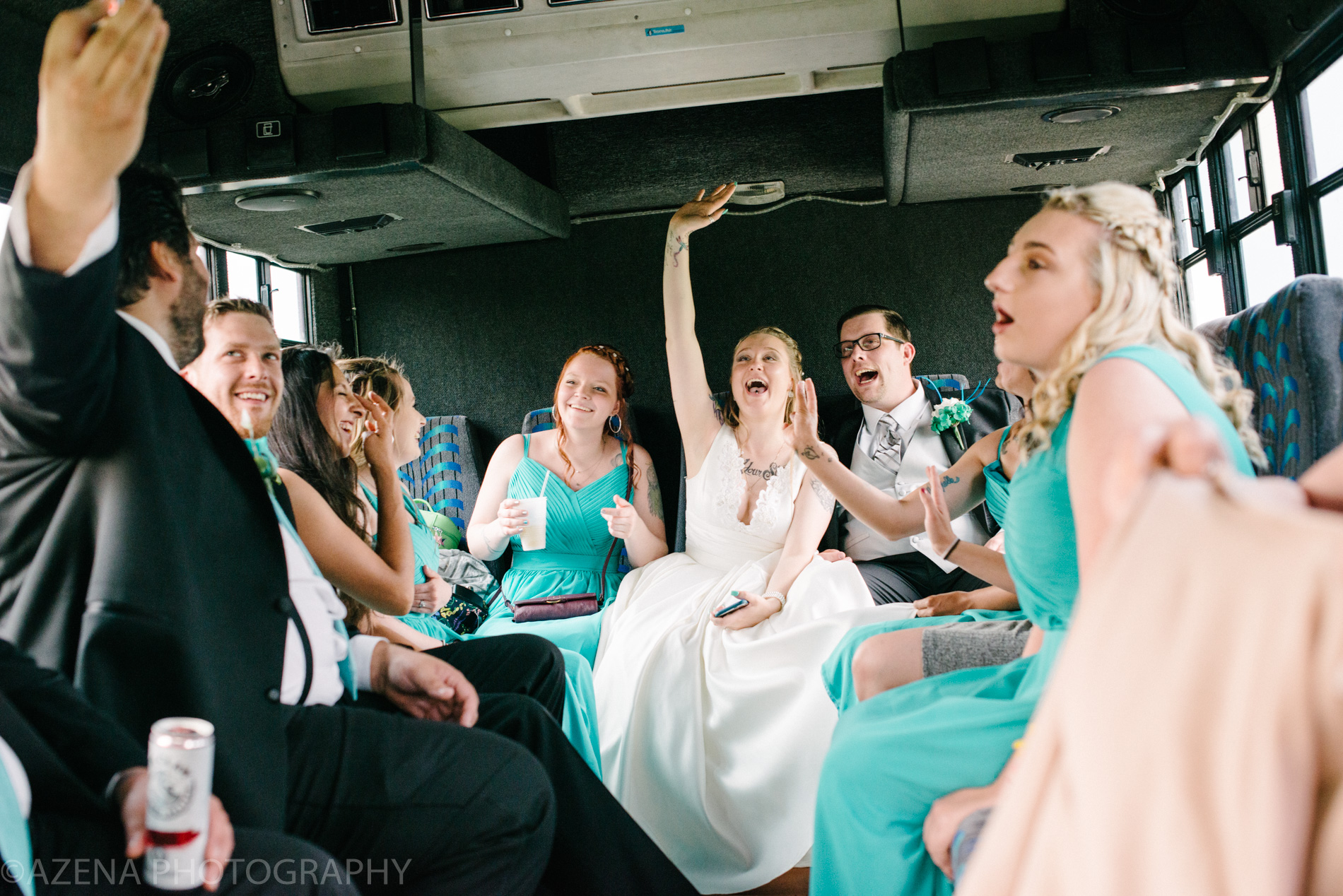 wedding on party bus