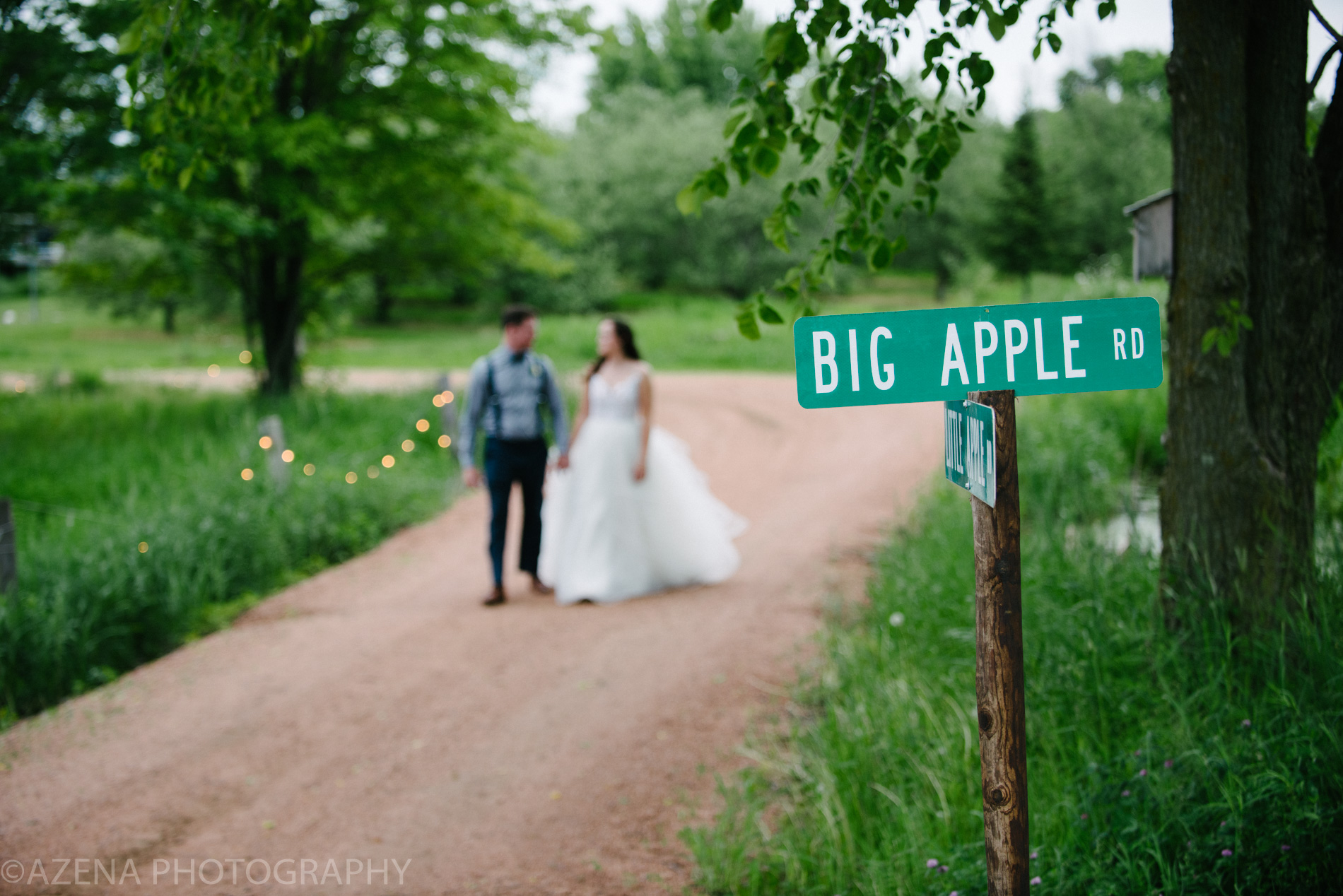 Bride and Groom on Big Apple Drive